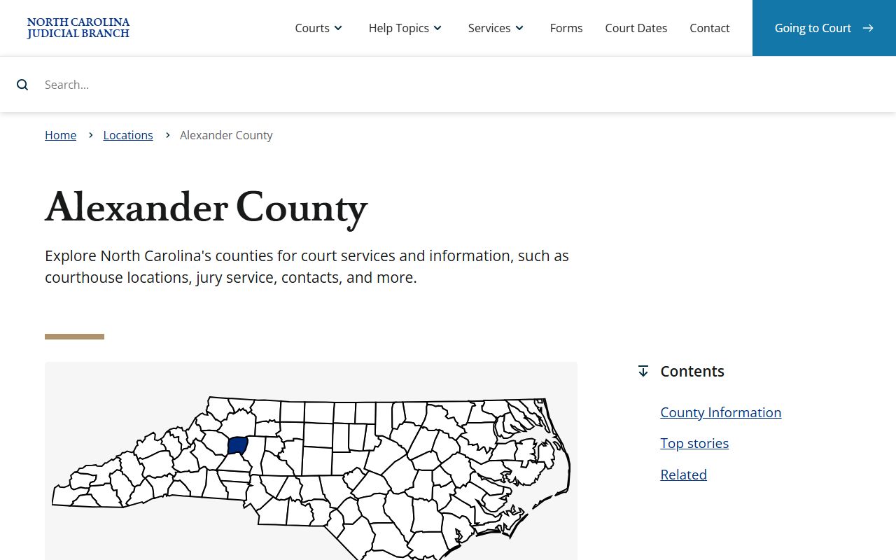 Alexander County court records after jail arrest page